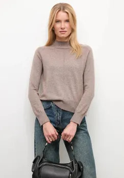 Answear.LAB pulover de casmir culoarea bej, light, cu guler imagine
