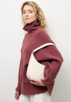 Answear.LAB pulover de casmir culoarea bordo, cu guler imagine