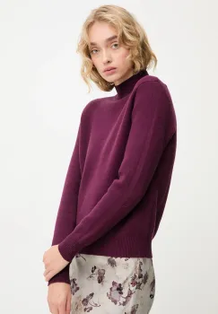 Answear.LAB pulover de casmir culoarea bordo, cu turtleneck imagine