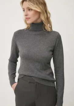 Answear Lab pulover de casmir culoarea gri, light, cu guler imagine