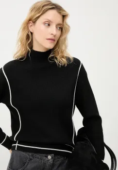 Answear.LAB pulover de casmir culoarea negru, cu turtleneck imagine