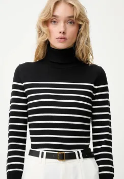 Answear.LAB pulover de casmir culoarea negru, light, cu guler imagine