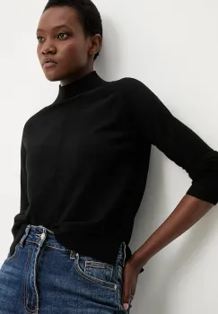 Answear.LAB pulover de casmir culoarea negru, light, cu guler imagine