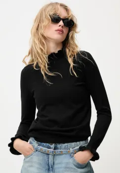 Answear.LAB pulover de casmir culoarea negru, light, cu turtleneck imagine
