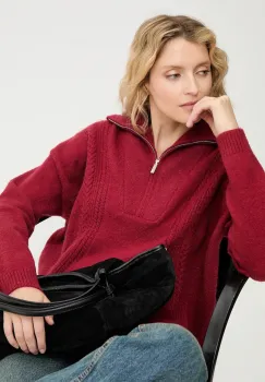 Answear.LAB pulover de casmir culoarea rosu, cu guler imagine