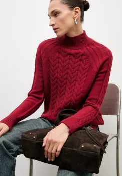 Answear.LAB pulover de casmir culoarea rosu, cu turtleneck imagine
