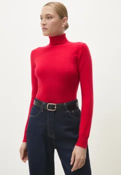 Answear Lab pulover de casmir culoarea rosu, light, cu guler imagine