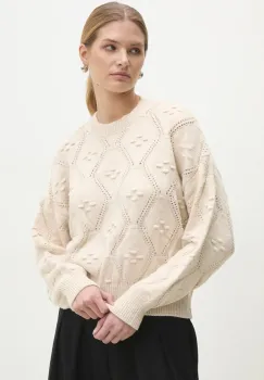 Answear Lab pulover de lana culoarea bej imagine