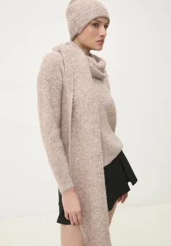 Answear Lab pulover de lana culoarea bej imagine