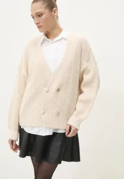 Answear Lab pulover de lana culoarea bej, calduros imagine