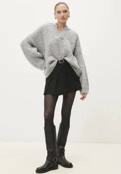 Answear Lab pulover de lana culoarea gri, calduros imagine