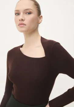 Answear Lab pulover de lana culoarea maro, light imagine