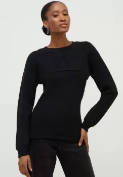 Answear Lab pulover de lana culoarea negru imagine