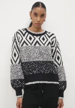 Answear Lab pulover de lana culoarea negru, calduros imagine