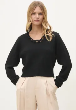 Answear Lab pulover de lana culoarea negru imagine