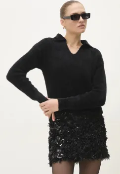 Answear Lab pulover de lana culoarea negru, light imagine