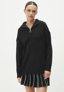 Answear Lab pulover de lana culoarea negru, light, cu guler imagine