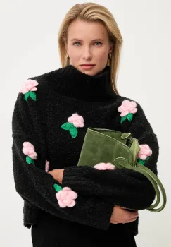Answear.LAB pulover din amestec de lana culoarea negru, light, cu turtleneck imagine