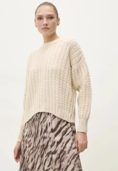 Answear Lab pulover din amestec de lana femei, culoarea bej imagine