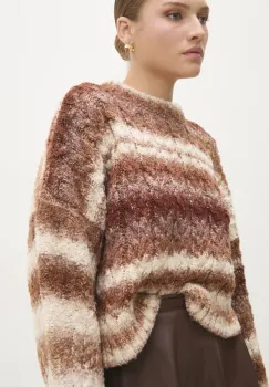 Answear Lab pulover din amestec de lana femei, culoarea maro, calduros imagine