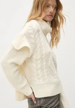 Answear Lab pulover femei, culoarea bej, cu guler imagine