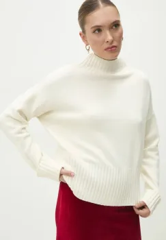 Answear Lab pulover femei, culoarea bej, cu turtleneck imagine