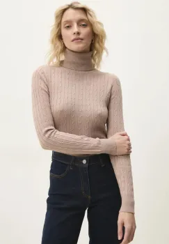 Answear Lab pulover femei, culoarea bej, light, cu guler imagine
