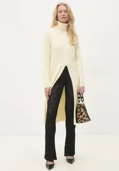 Answear Lab pulover femei, culoarea bej, light, cu guler imagine