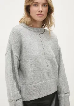 Answear Lab pulover femei, culoarea gri, calduros imagine