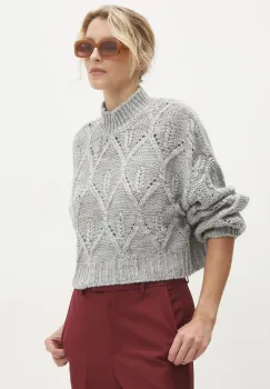 Answear Lab pulover femei, culoarea gri, calduros, cu turtleneck imagine