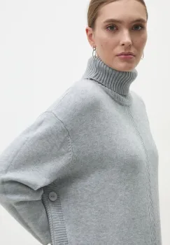 Answear Lab pulover femei, culoarea gri, cu guler imagine