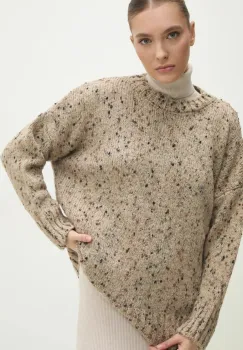 Answear Lab pulover femei, culoarea maro, calduros imagine