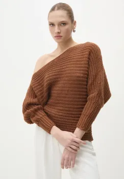 Answear Lab pulover femei, culoarea maro, calduros imagine