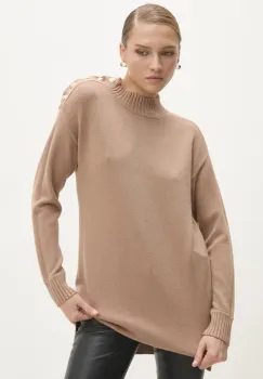 Answear Lab pulover femei, culoarea maro, light, cu turtleneck imagine