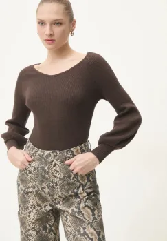 Answear Lab pulover femei, culoarea maro, light imagine