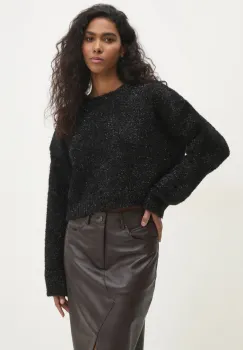 Answear Lab pulover femei, culoarea negru, calduros imagine