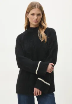 Answear Lab pulover femei, culoarea negru, calduros, cu turtleneck imagine
