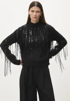 Answear Lab pulover femei, culoarea negru, cu turtleneck imagine