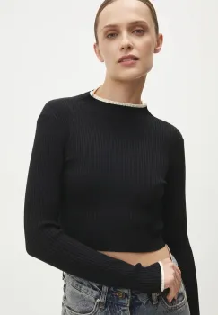 Answear Lab pulover femei, culoarea negru, cu turtleneck imagine