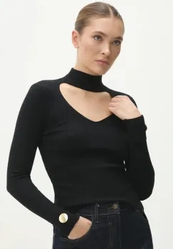 Answear Lab pulover femei, culoarea negru, light, cu turtleneck imagine