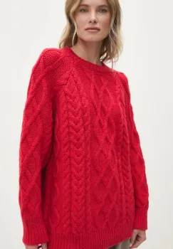Answear Lab pulover femei, culoarea rosu, calduros imagine