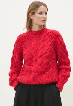 Answear Lab pulover femei, culoarea rosu, calduros imagine