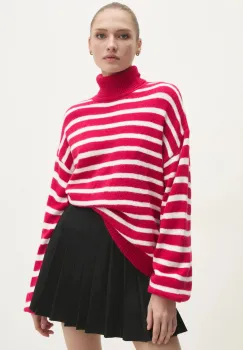 Answear Lab pulover femei, culoarea rosu, cu guler imagine