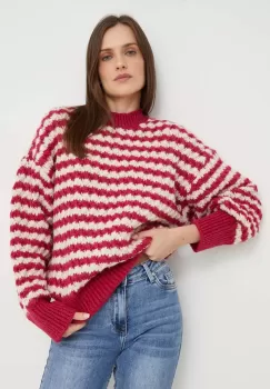 Answear Lab pulover femei, culoarea roz, calduros imagine