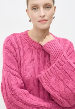 Answear Lab pulover femei, culoarea roz, calduros imagine
