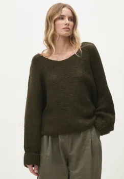 Answear Lab pulover femei, culoarea verde, calduros imagine