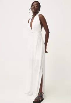 Answear Lab rochie culoarea alb, maxi, evazati imagine