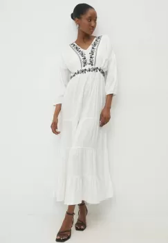 Answear Lab rochie culoarea alb, maxi, evazati imagine