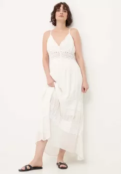 Answear Lab rochie culoarea alb, maxi, evazati imagine