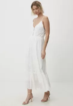 Answear Lab rochie culoarea alb, maxi, evazati imagine